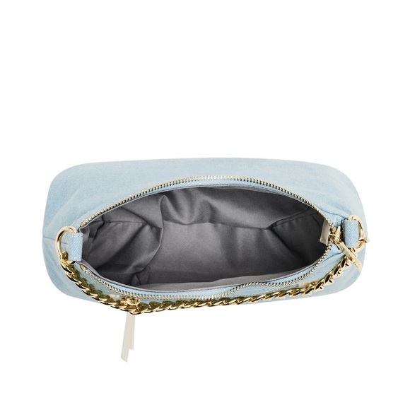 NYC Women's Chain Crossbody Handbag with pouch. Denim - Picture 7 of 9
